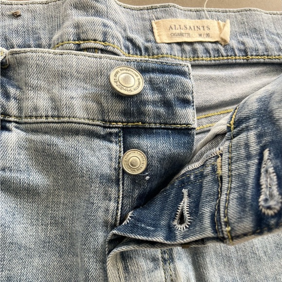 All Saints Cigarette Distressed Jeans in Size 30 - Picture 2 of 5